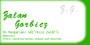zalan gorbicz business card